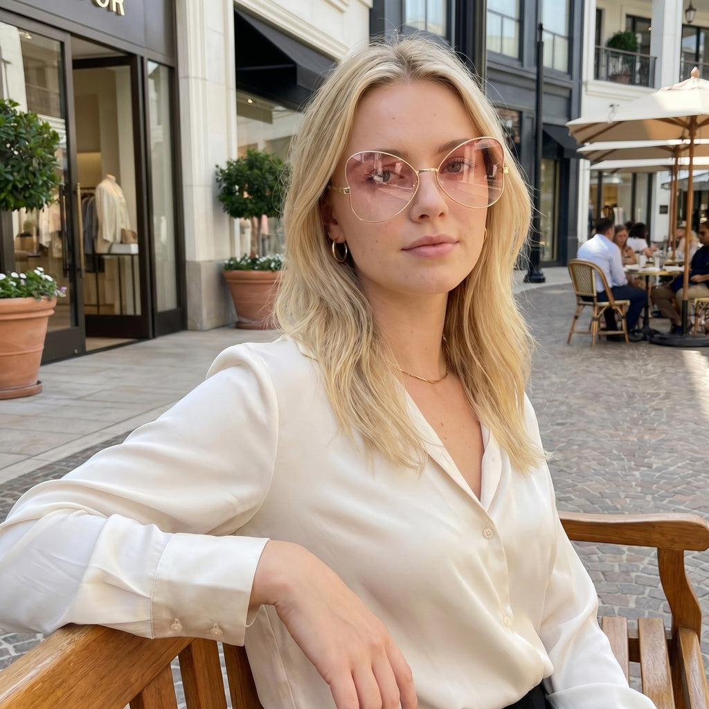 Anna-Kaci Women's Round Oval Fashion Polarized Sunglasses with Lightweight Metal Frame and Gradient Lenses