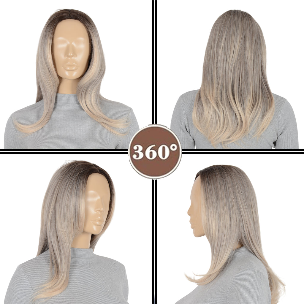 Alilang 11 Inch Layered Curly Wig with Curtain Bangs Synthetic Wavy Wig for Women Hair Wig for Daily