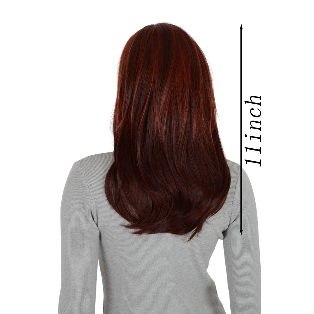 Alilang 11 Inch Layered Curly Wig with Curtain Bangs Synthetic Wavy Wig for Women Hair Wig for Daily