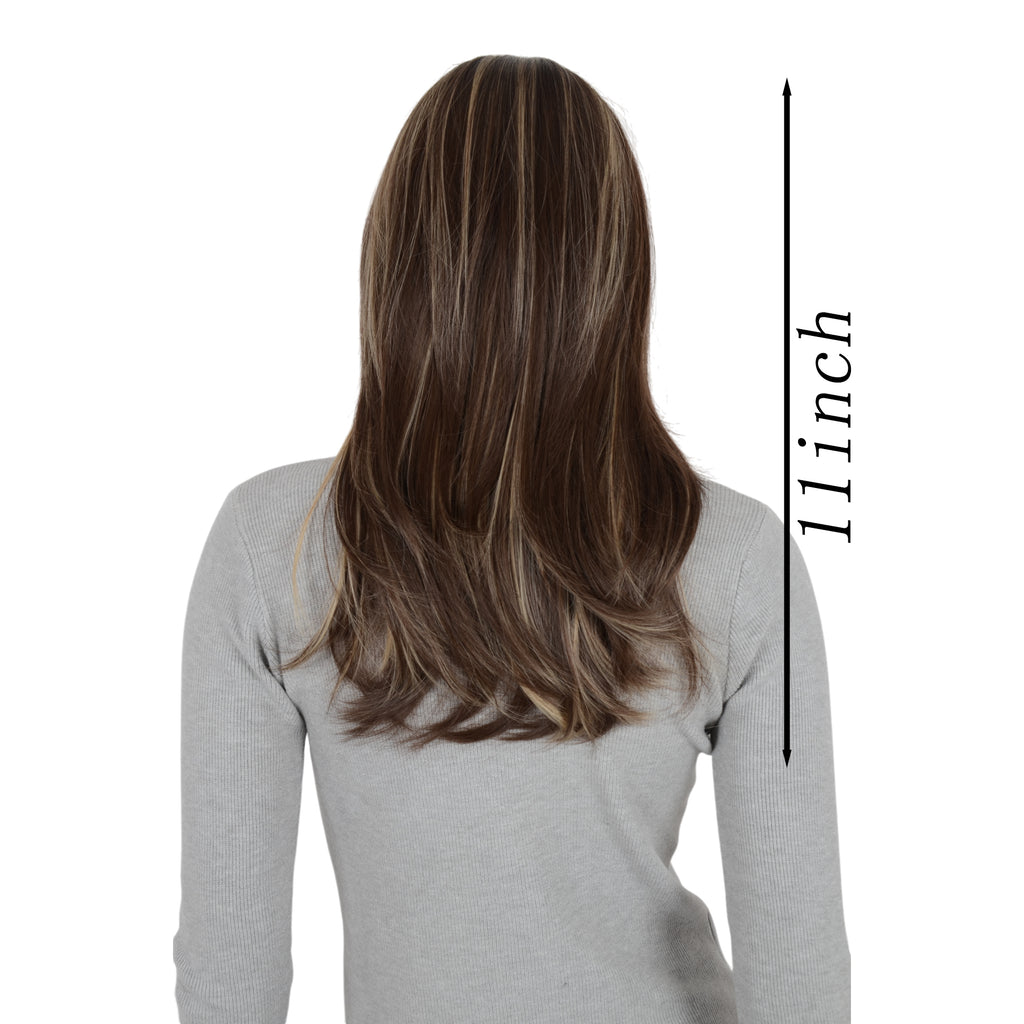 Alilang 11 Inch Layered Curly Wig with Curtain Bangs Synthetic Wavy Wig for Women Hair Wig for Daily