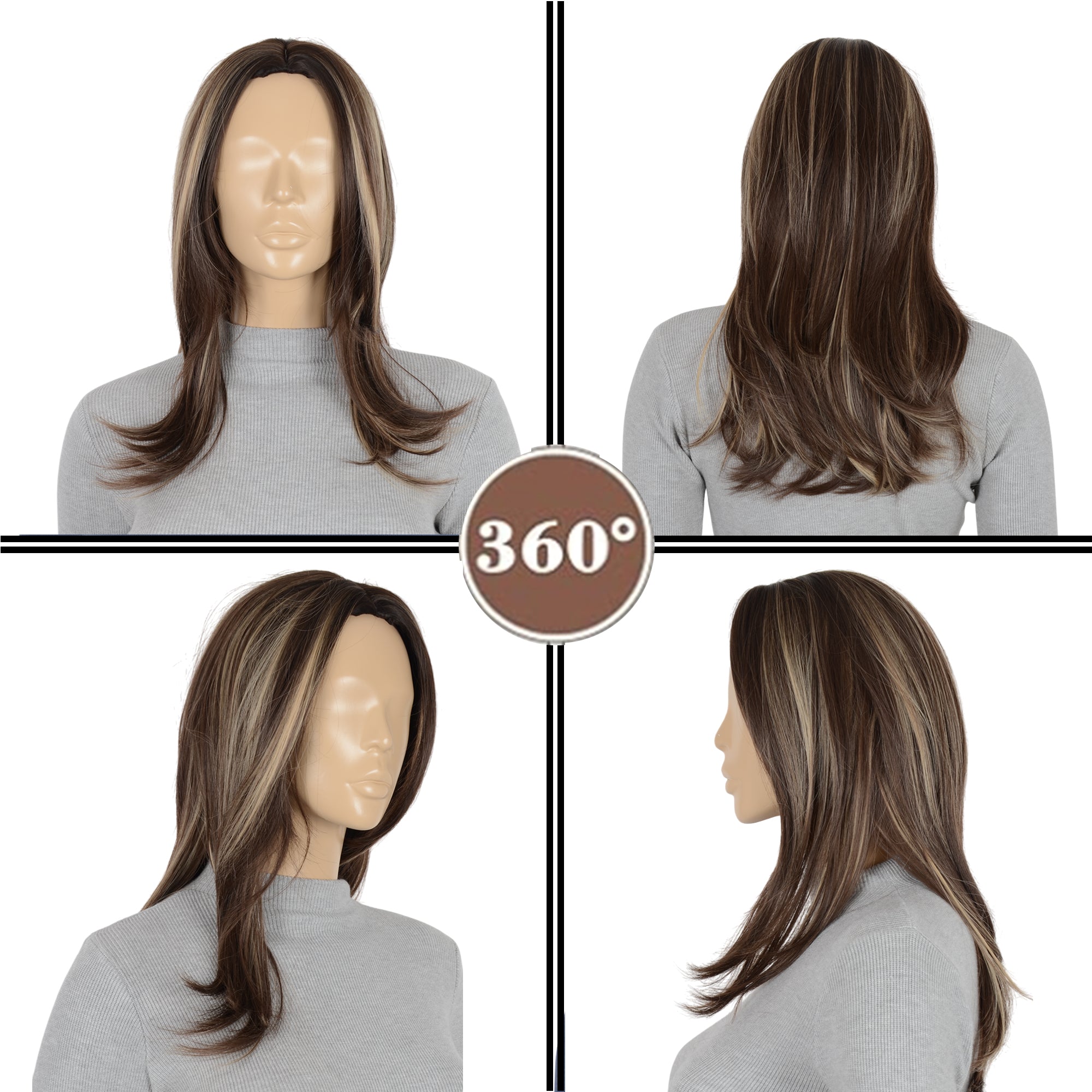 Alilang 11 Inch Layered Curly Wig with Curtain Bangs Synthetic Wavy Wig for Women Hair Wig for Daily