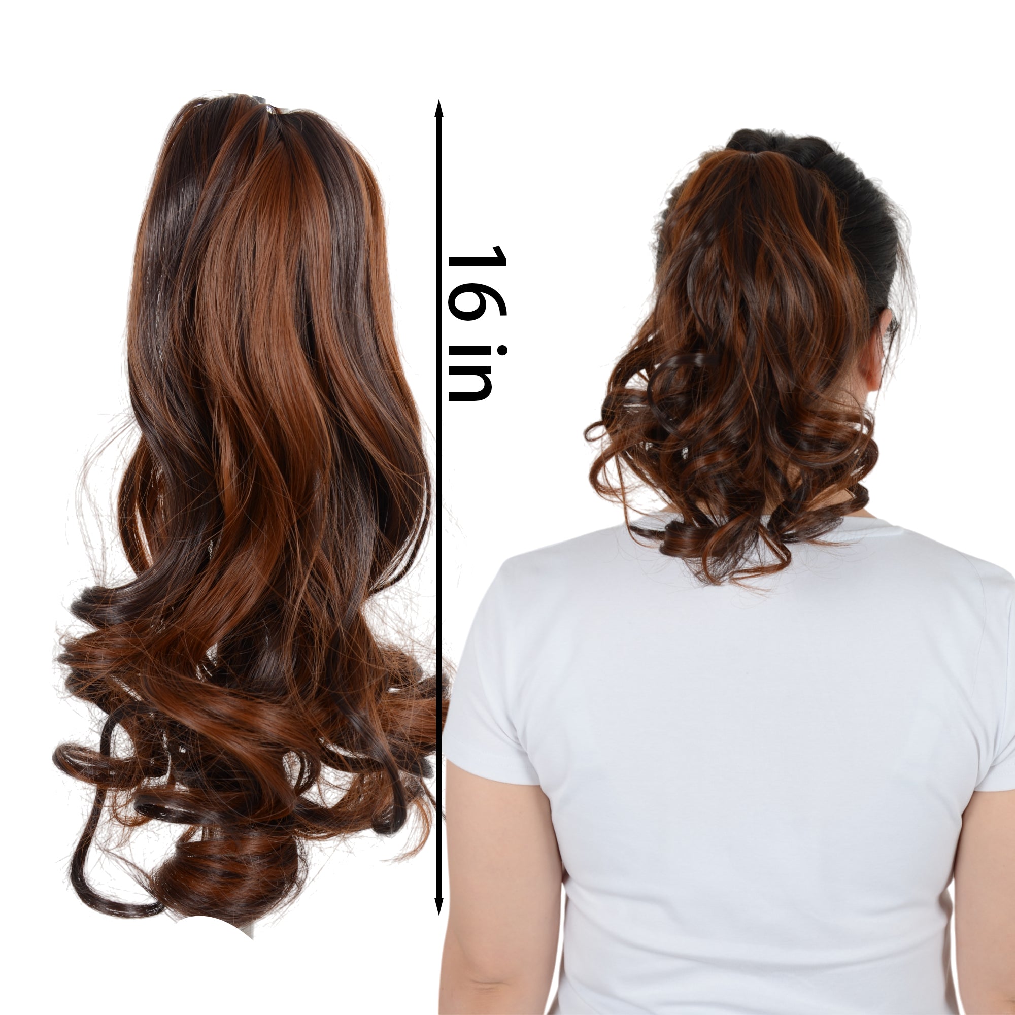 Alilang Claw Clip Curly Ponytail Extension 9 Inch Long Curly Wavy Hairpiece  Synthetic Clip-In Ponytail for Women Daily Wear