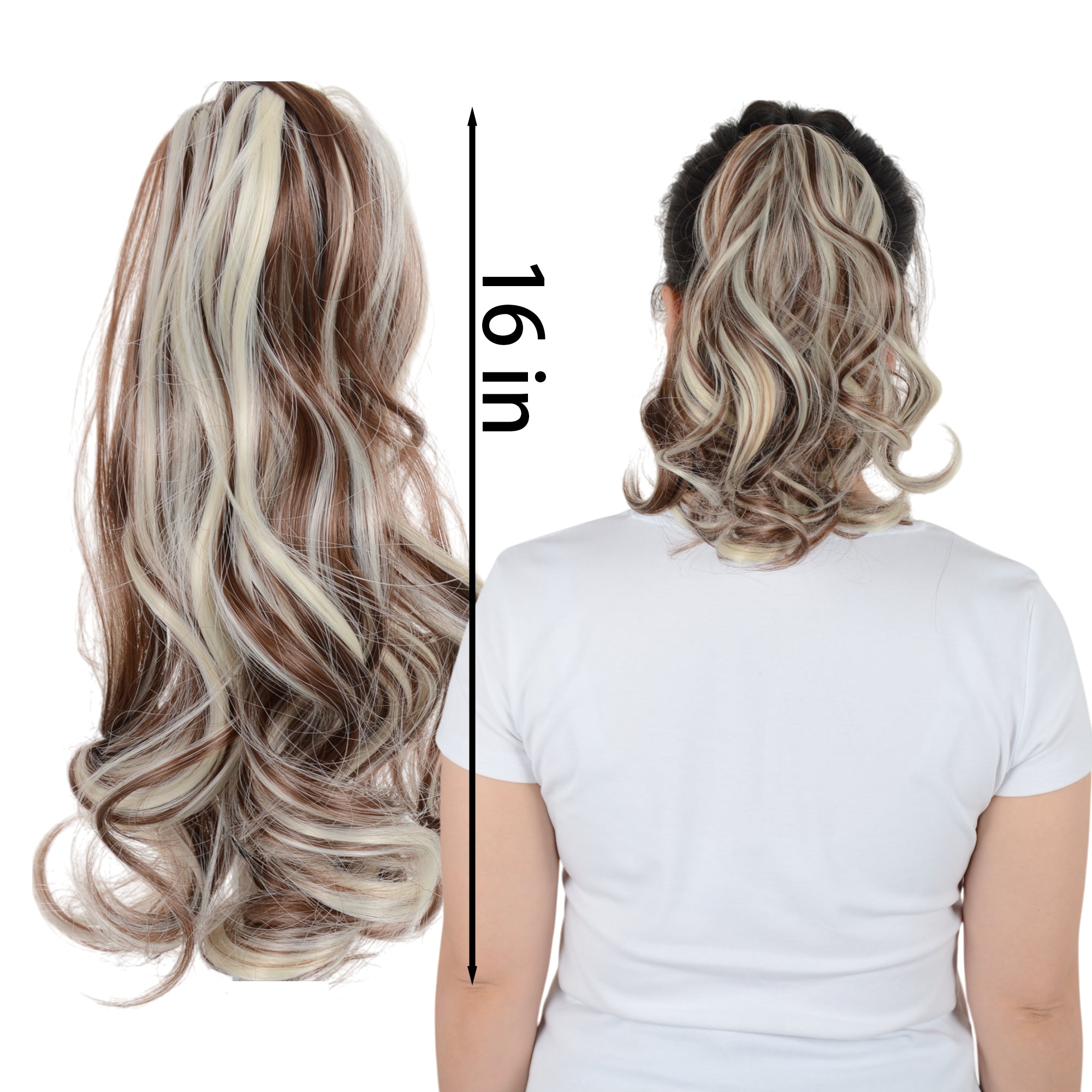 Alilang Claw Clip Curly Ponytail Extension 9 Inch Long Curly Wavy Hairpiece  Synthetic Clip-In Ponytail for Women Daily Wear