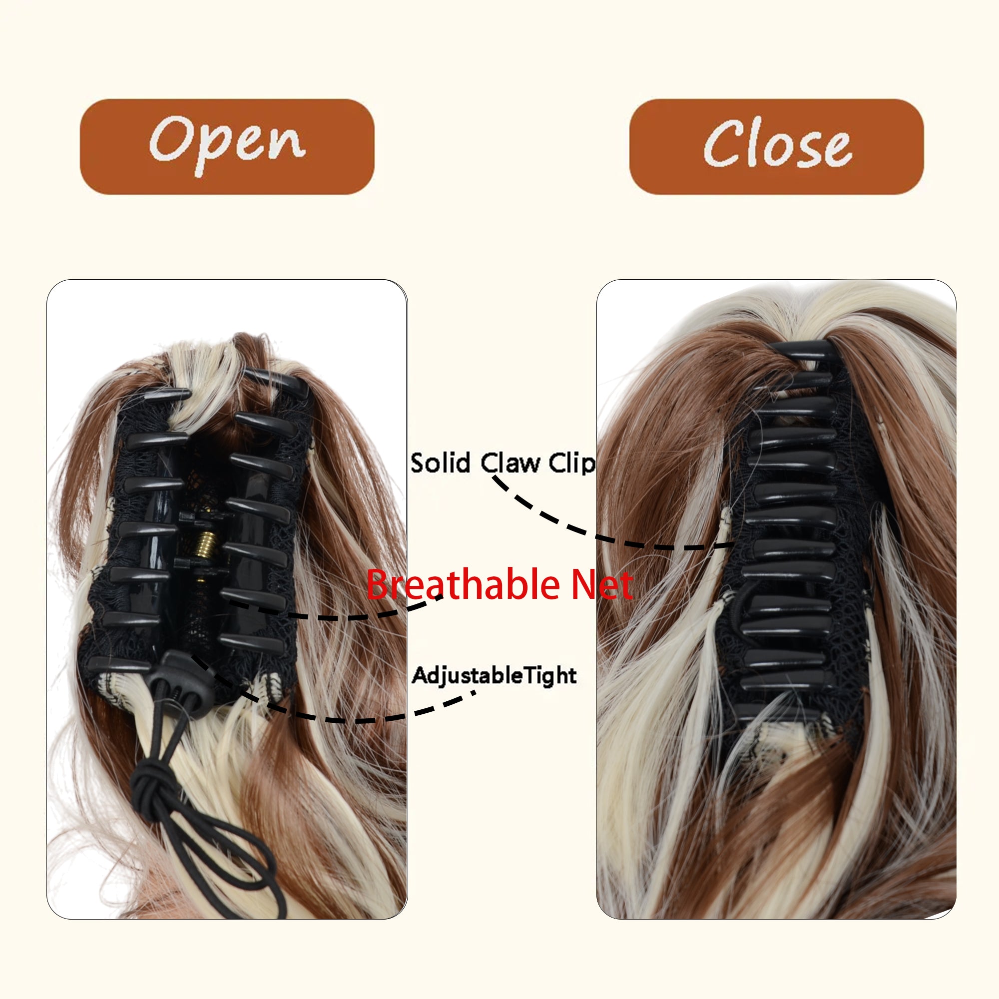 Alilang Claw Clip Curly Ponytail Extension 9 Inch Long Curly Wavy Hairpiece  Synthetic Clip-In Ponytail for Women Daily Wear