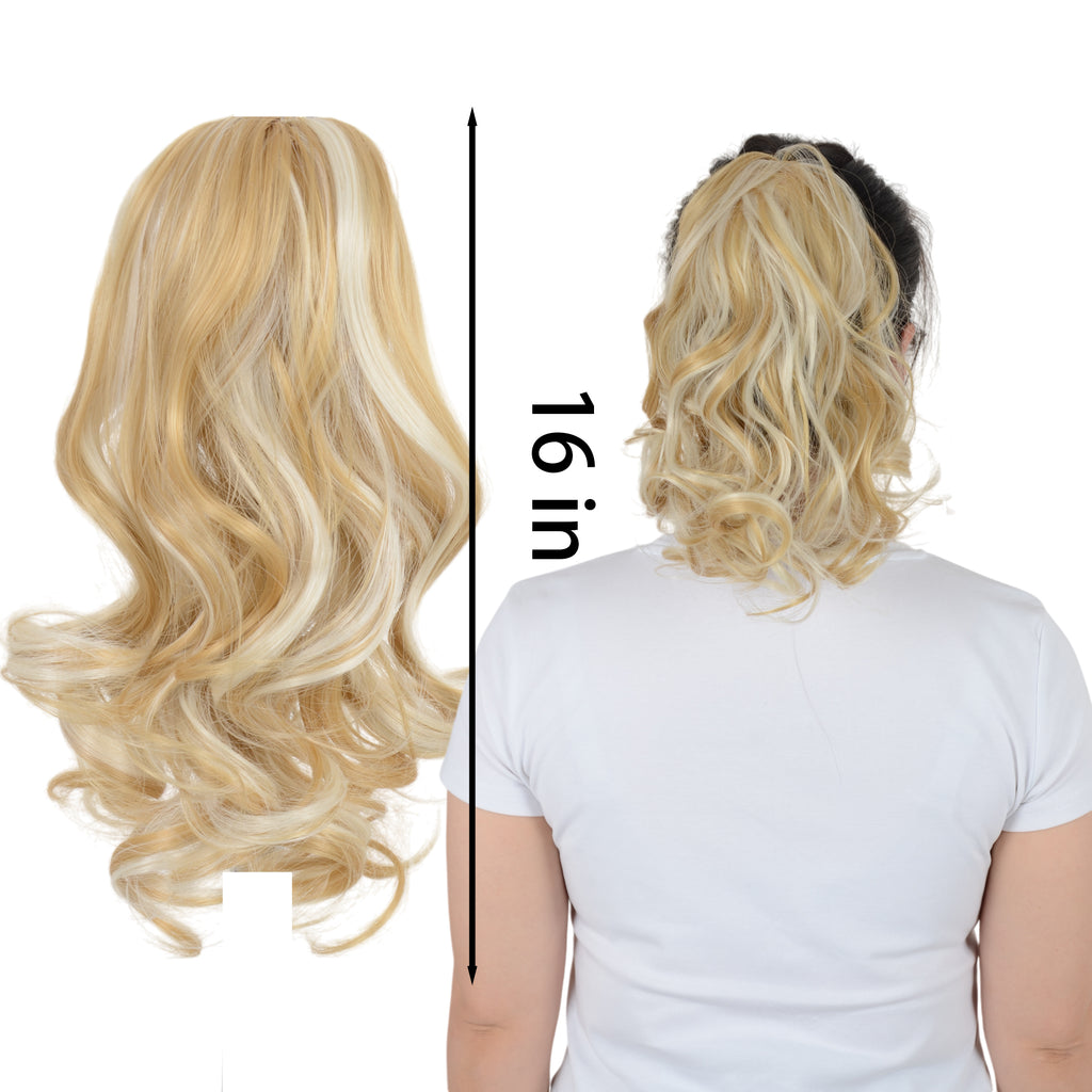 Alilang Claw Clip Curly Ponytail Extension 9 Inch Long Curly Wavy Hairpiece  Synthetic Clip-In Ponytail for Women Daily Wear