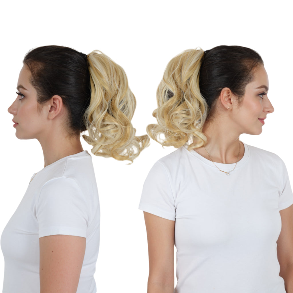 Alilang Claw Clip Curly Ponytail Extension 9 Inch Long Curly Wavy Hairpiece  Synthetic Clip-In Ponytail for Women Daily Wear