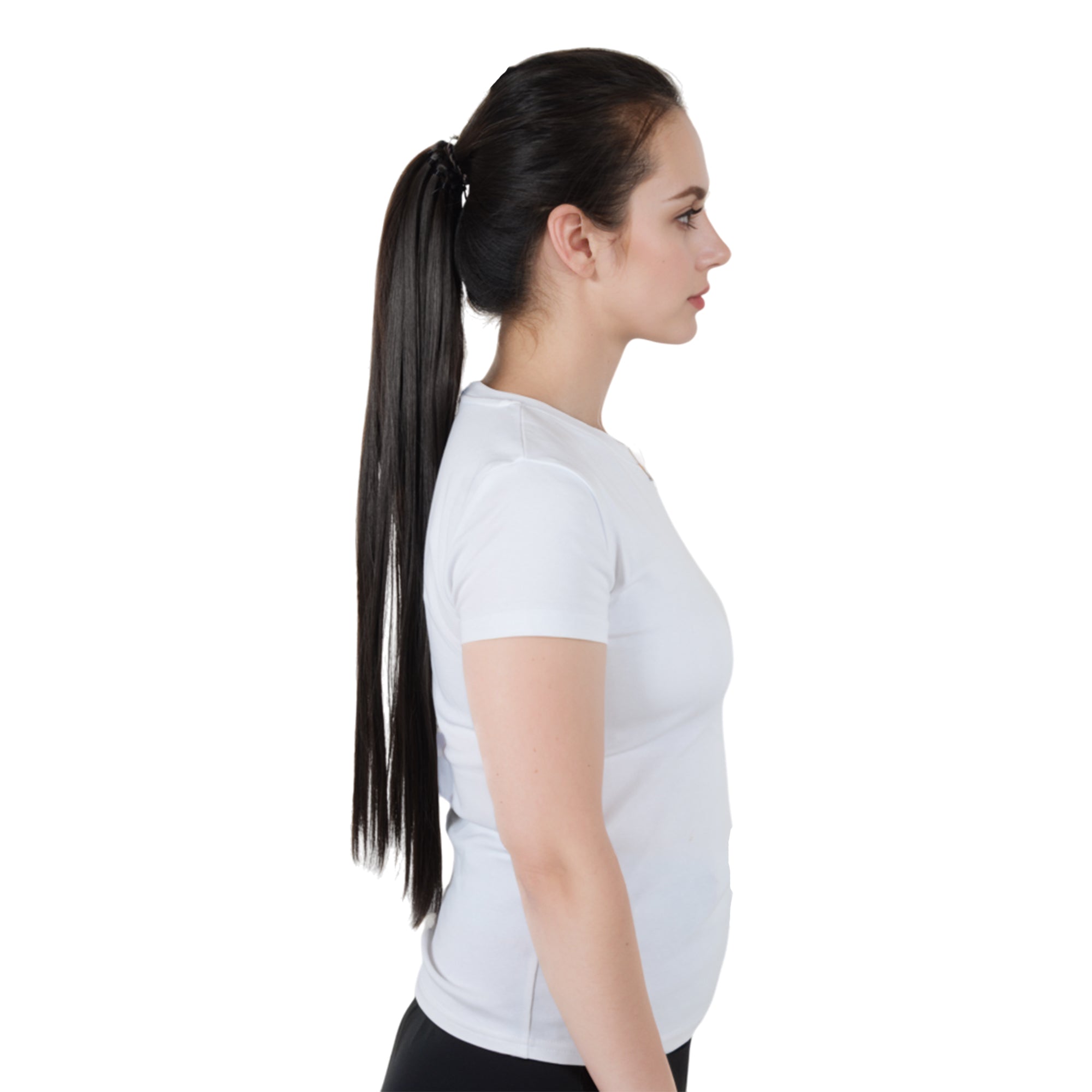 Alilang 24 Inch Long Straight Ponytail Extension Elastic Ring Long Straight Hair For Daily and Special Occasions
