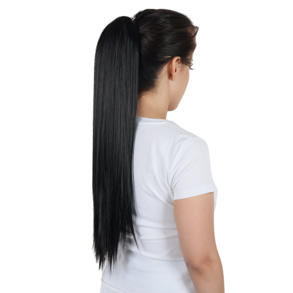 Alilang Claw Clip Long Straight Ponytail Extension Natural-Looking Hairpiece 24 Inch