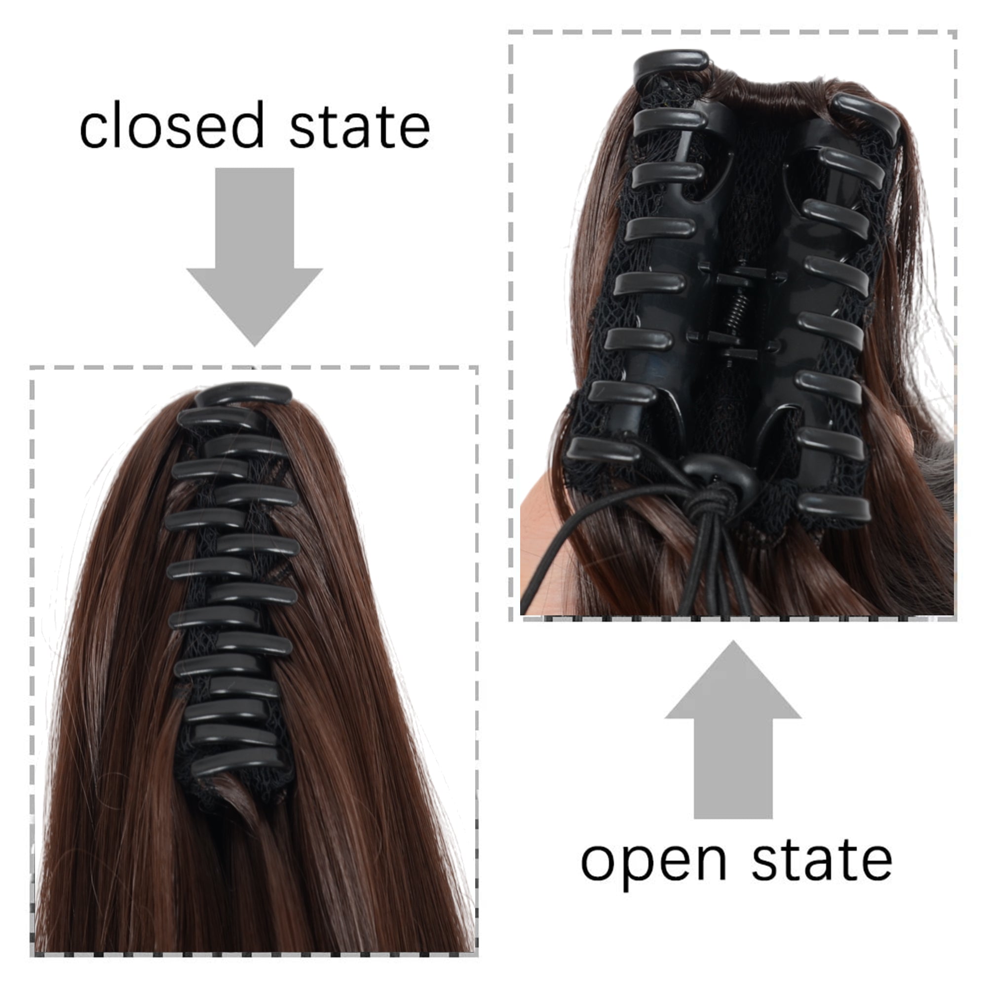 Alilang Claw Clip Long Straight Ponytail Extension Natural-Looking Hairpiece 24 Inch