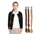 Alilang 24 Inch Long Braided Ponytail Hair Extension with Elastic Band Natural Synthetic Braid