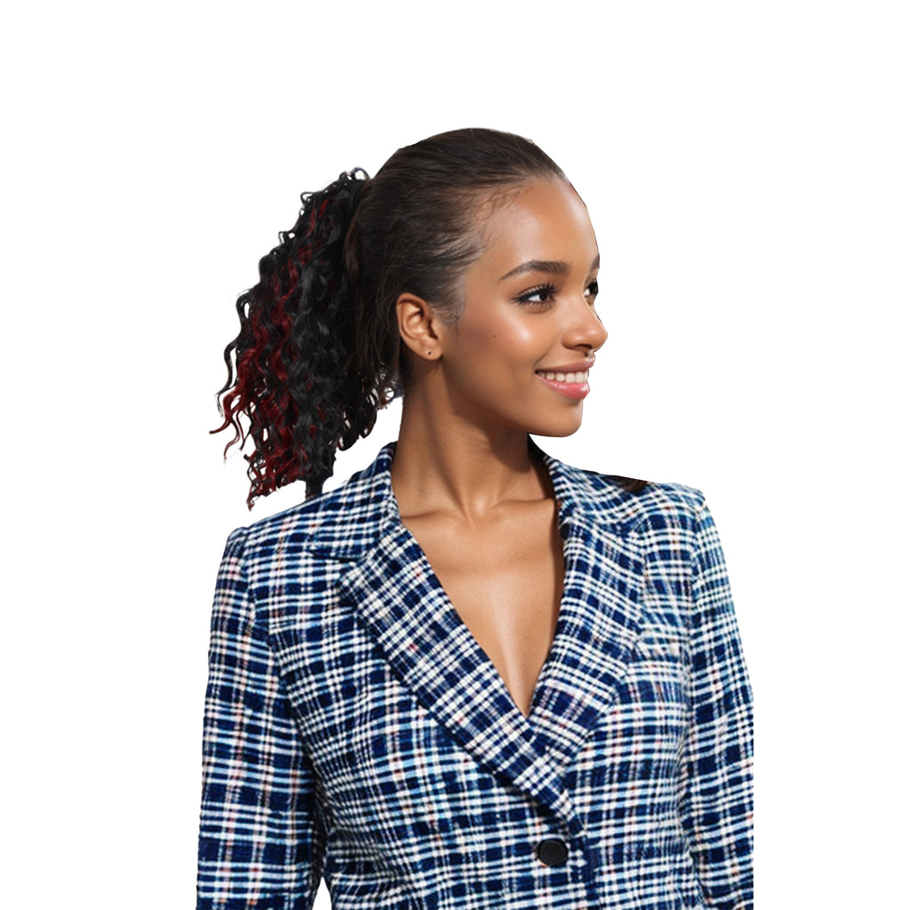 Alilang 10 Inch Short Curly Drawstring Ponytail Extension for Women Synthetic Clip-In Ponytail Hairpiece for Daily Use
