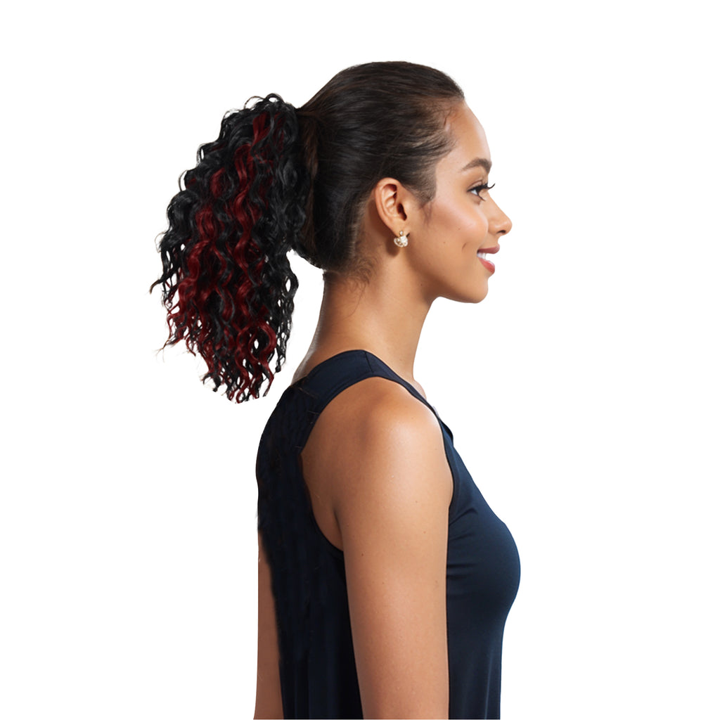 Alilang 10 Inch Short Curly Drawstring Ponytail Extension for Women Synthetic Clip-In Ponytail Hairpiece for Daily Use