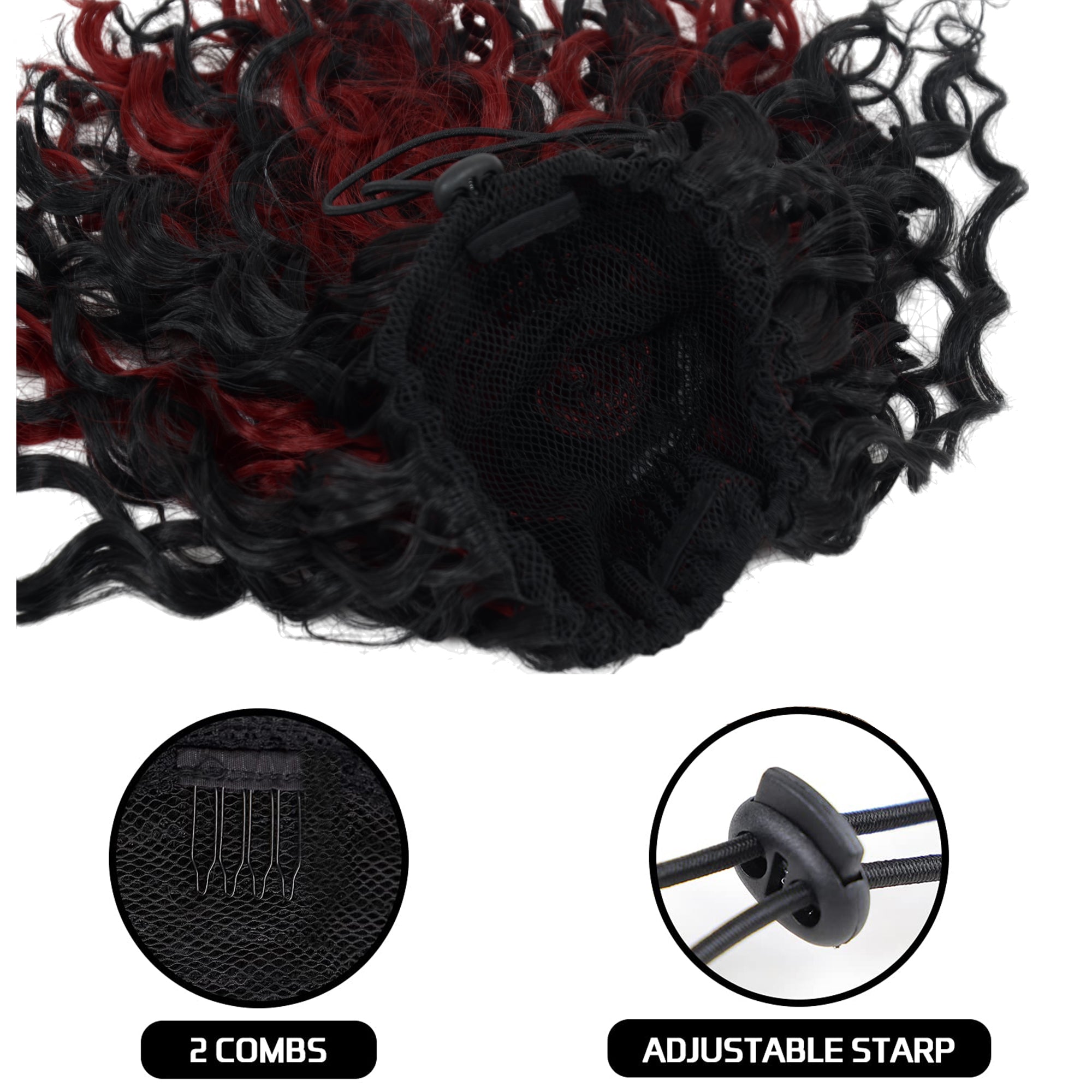Alilang 10 Inch Short Curly Drawstring Ponytail Extension for Women Synthetic Clip-In Ponytail Hairpiece for Daily Use