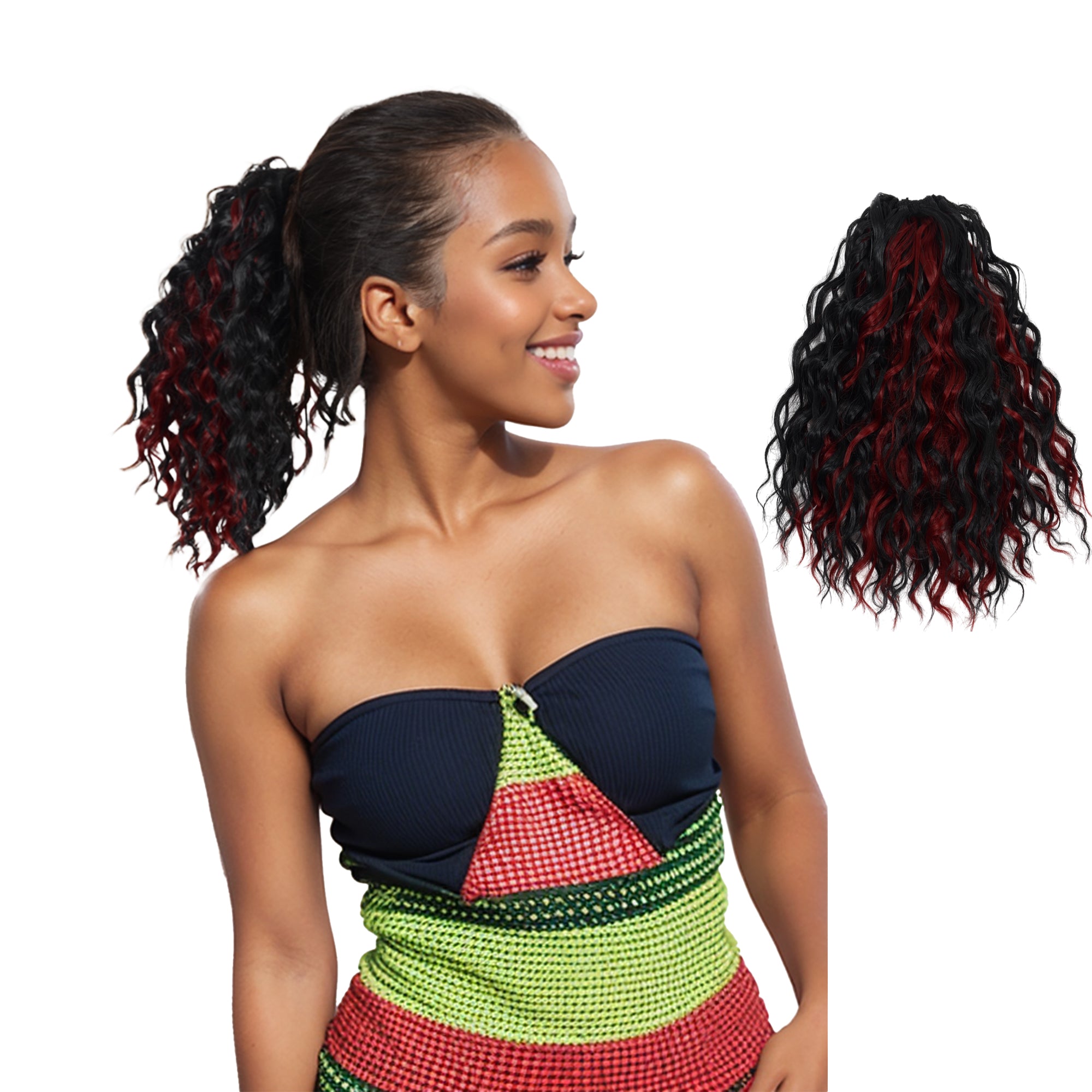 Alilang 10 Inch Short Curly Drawstring Ponytail Extension for Women Synthetic Clip-In Ponytail Hairpiece for Daily Use