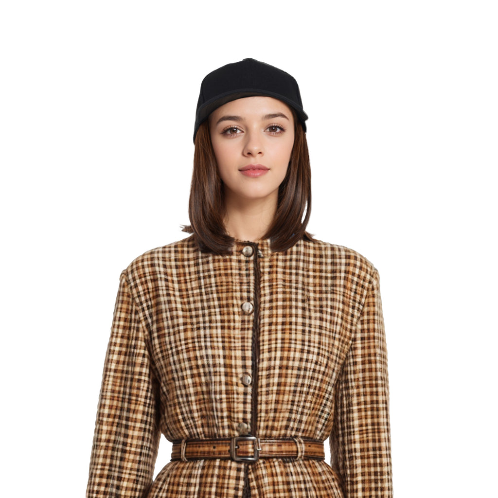 Alilang Adjustable Short Hair Wig Baseball Cap for Women with Natural Looking 10 Inch Bob Hairpiece for Outdoor and Daily Wear