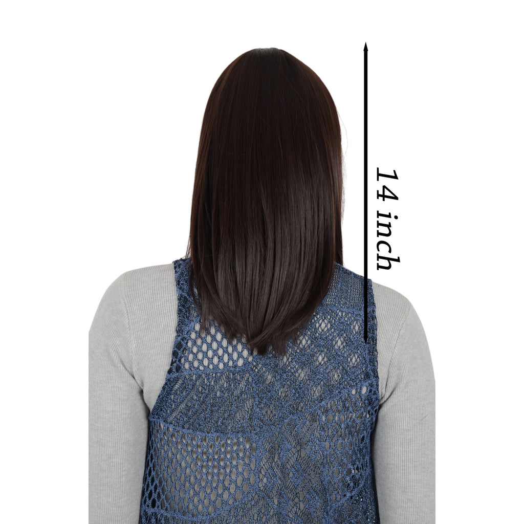 Alilang Medium Length Straight Bob Wigs 14 inch Synthetic with Bangs Daily Party Cosplay Hair Wig for Wome