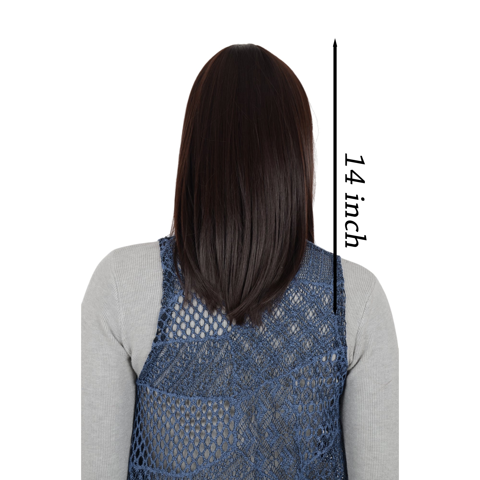 Alilang Medium Length Straight Bob Wigs 14 inch Synthetic with Bangs Daily Party Cosplay Hair Wig for Wome