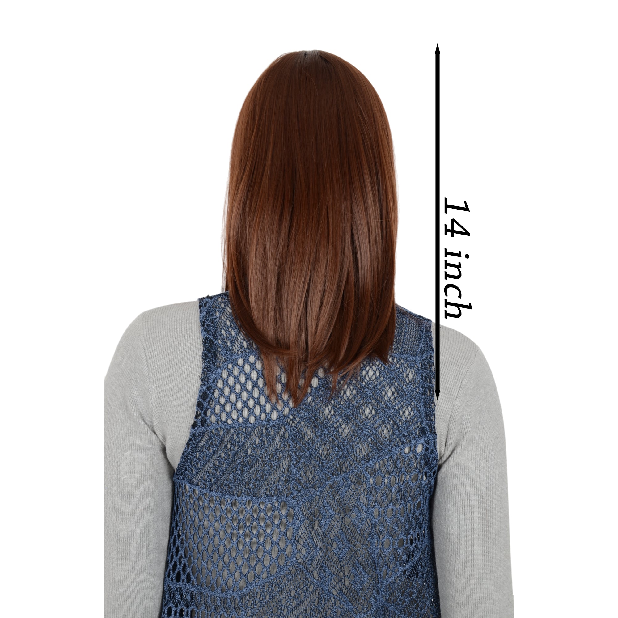 Alilang Medium Length Straight Bob Wigs 14 inch Synthetic with Bangs Daily Party Cosplay Hair Wig for Wome