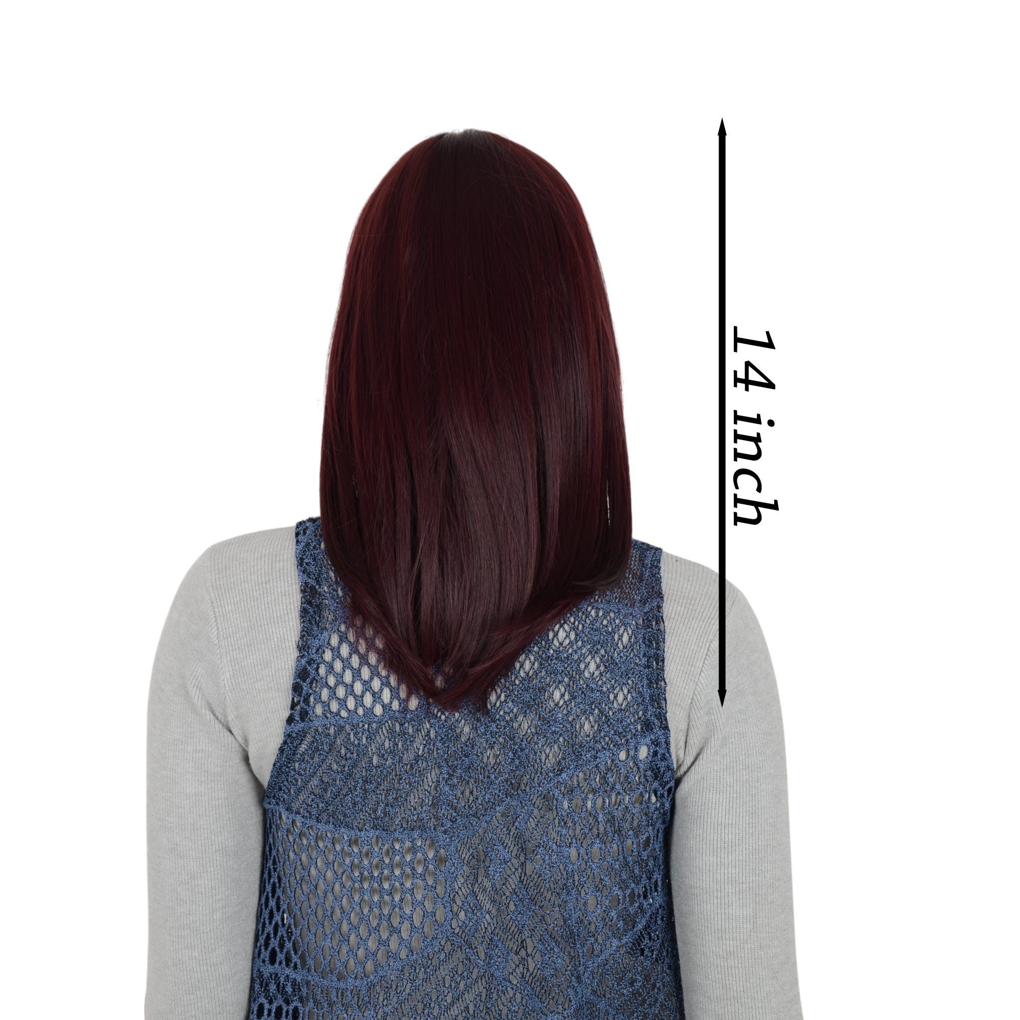 Alilang Medium Length Straight Bob Wigs 14 inch Synthetic with Bangs Daily Party Cosplay Hair Wig for Wome