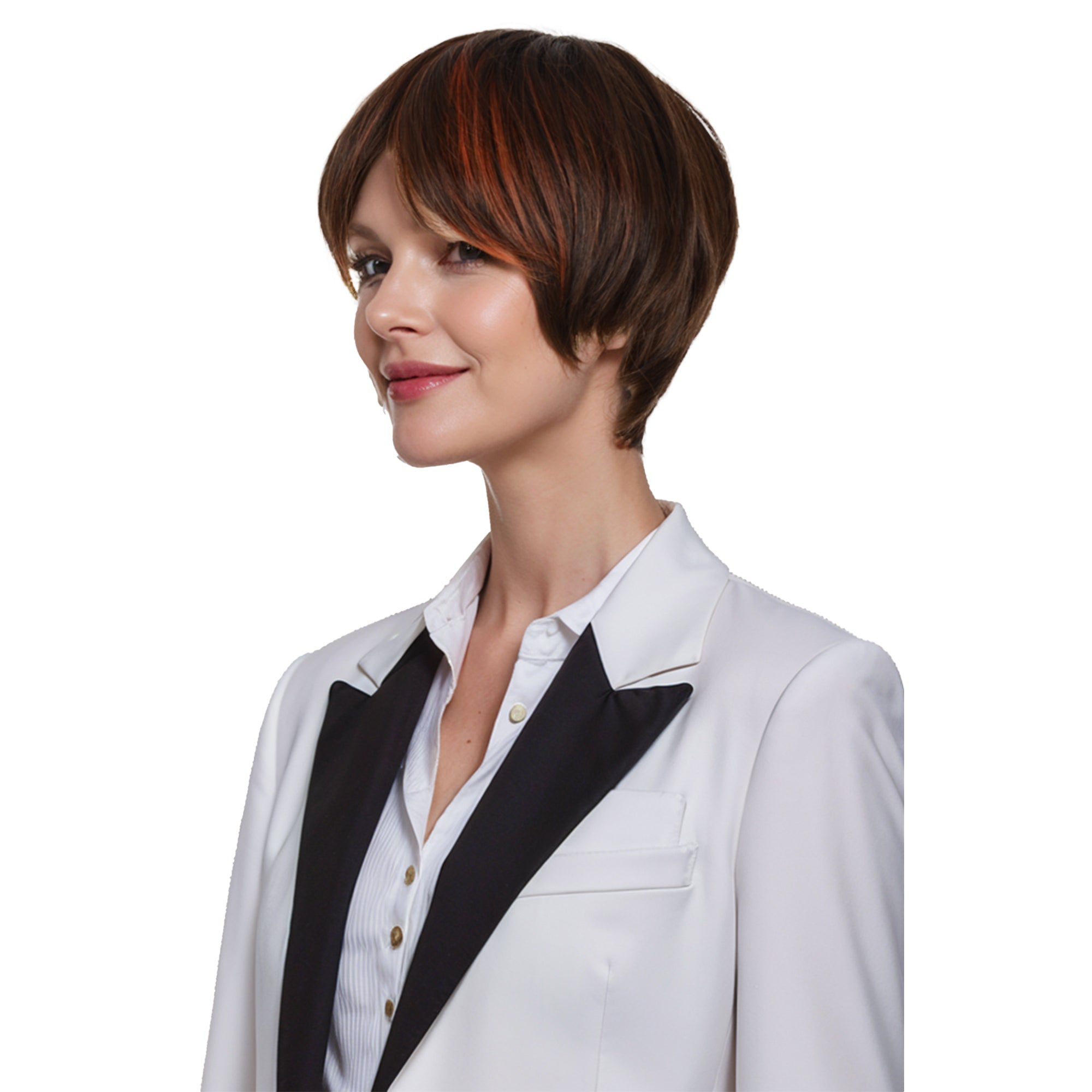 Alilang 11 Inch Short Layered Pixie Cut Wigs for Women Synthetic Layered Highlight Wigs with Bangs for Styling