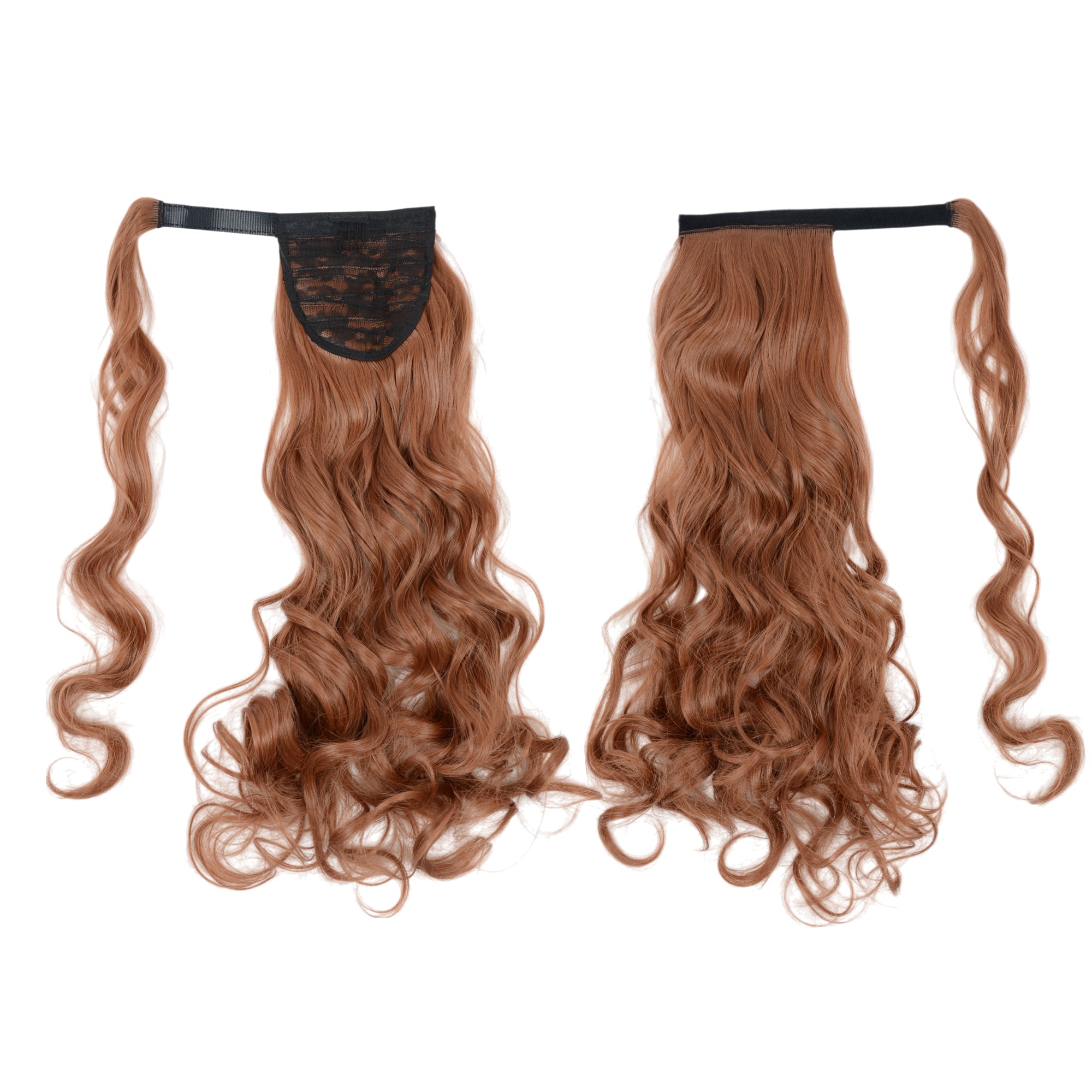 Alilang 22 Inch Long Curly Wrap Around Ponytail for Women Clip in Ponytail Hair Extensions Synthetic Brown Hair Pony Tails Hairpieces