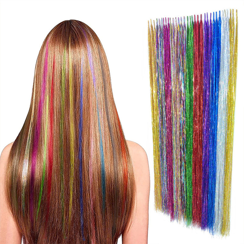 Alilang Sparkly Hair Tinsel Kit with 14/16/20 Colors and Installation Tools for Stylish Hair Extensions
