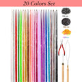 Alilang Sparkly Hair Tinsel Kit with 14/16/20 Colors and Installation Tools for Stylish Hair Extensions