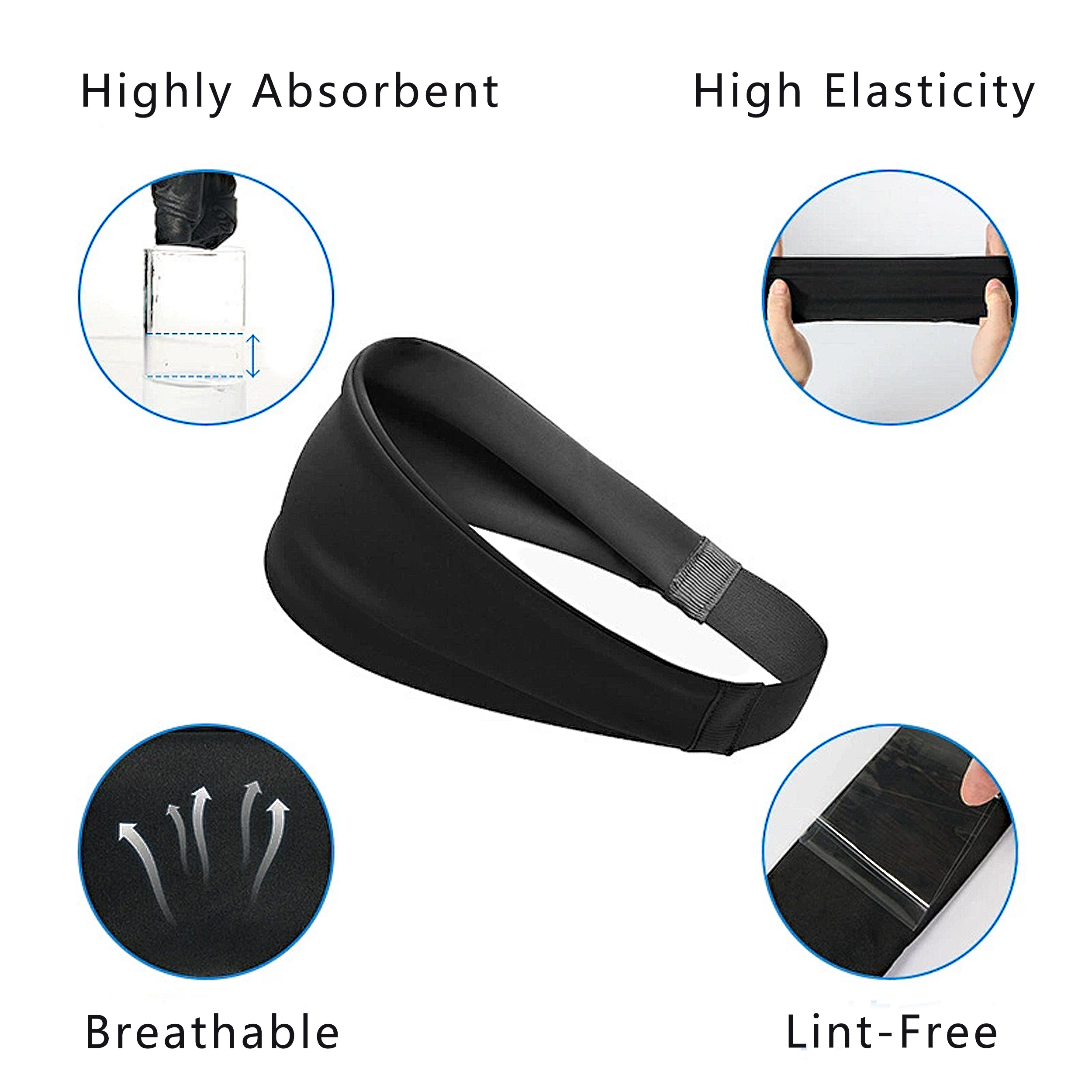 Anna-Kaci Stretchy Sports Headbands Sweat-Wicking Quick-Dry for Women and Men Running Yoga Workouts