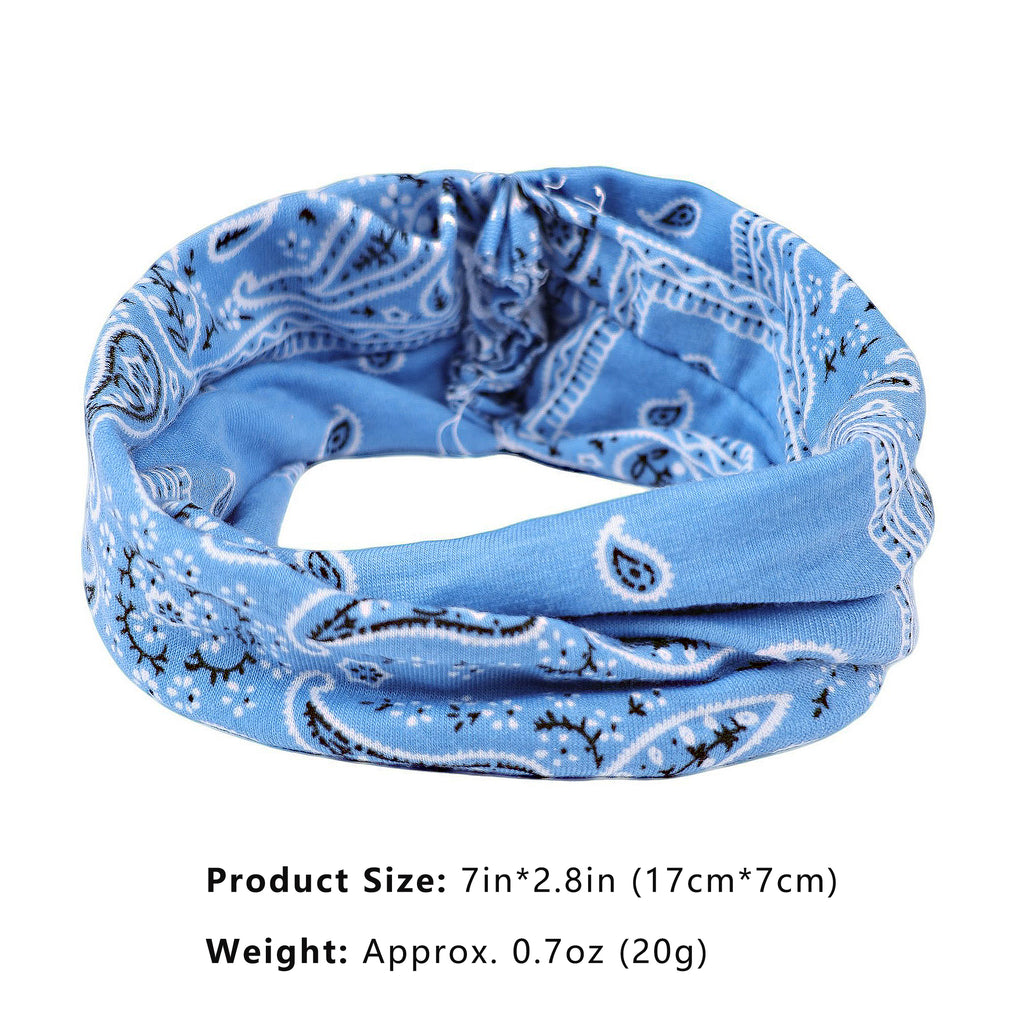 Anna-Kaci Women's Fashion Paisley Headbands Boho Style Moisture-Wicking Quick-Dry Elastic Sweat Hairband