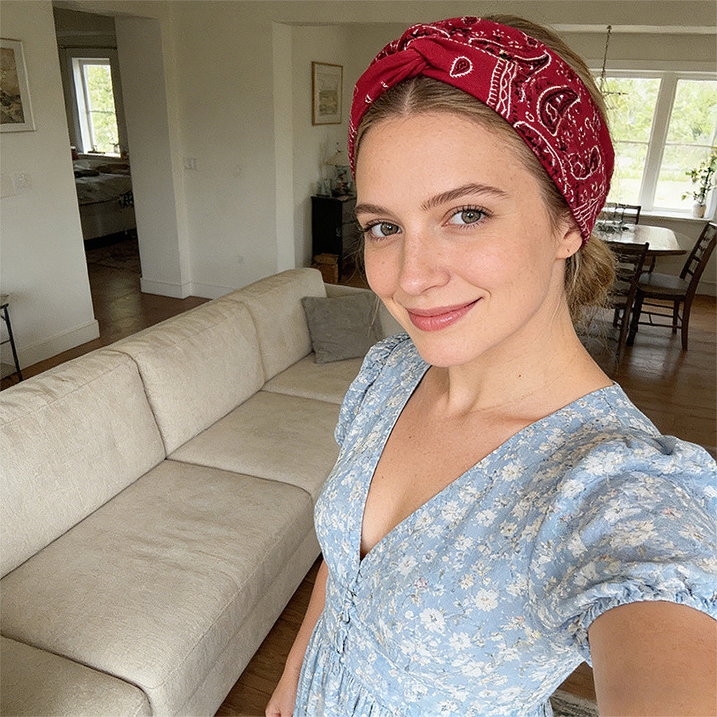 Anna-Kaci Women's Fashion Paisley Headbands Boho Style Moisture-Wicking Quick-Dry Elastic Sweat Hairband