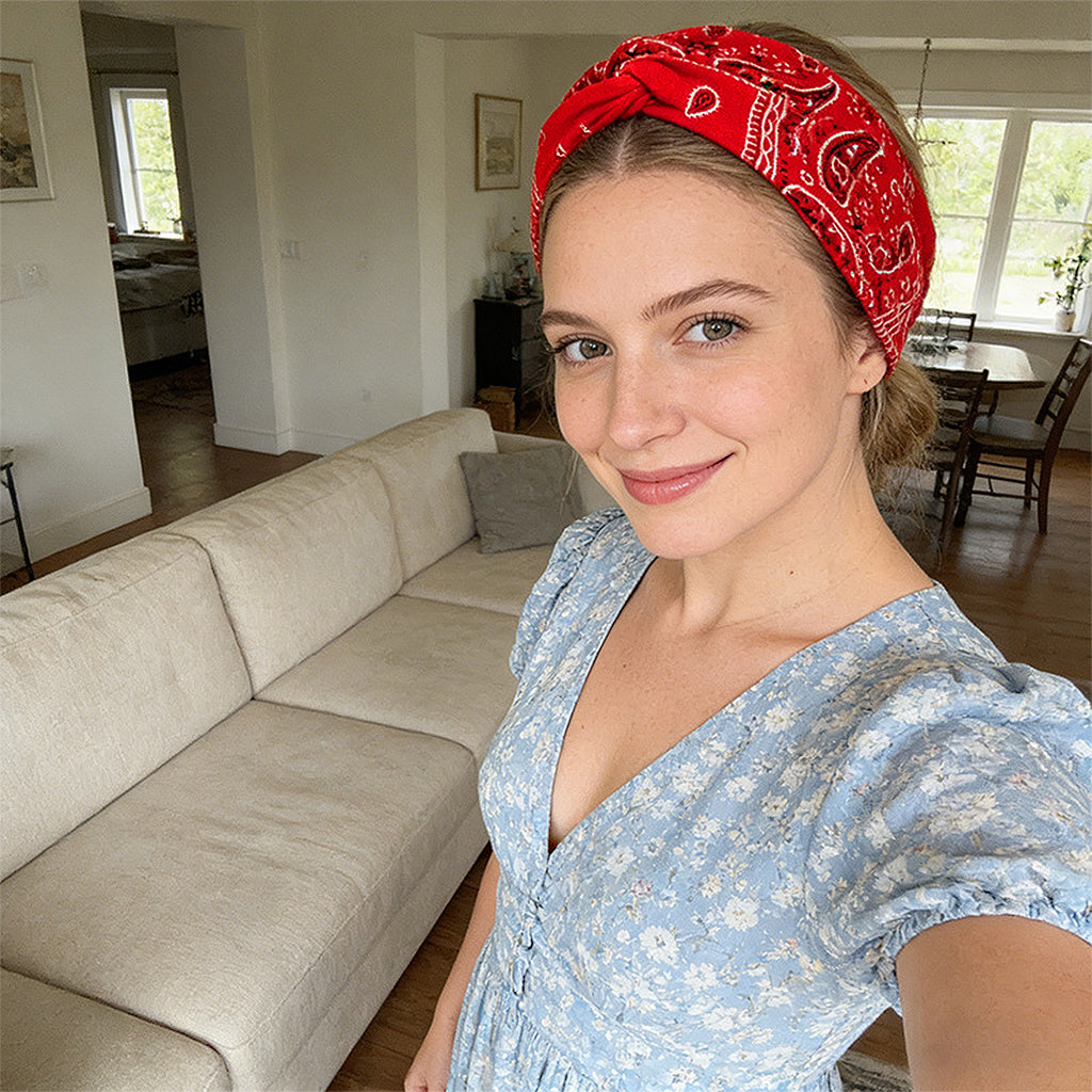 Anna-Kaci Women's Fashion Paisley Headbands Boho Style Moisture-Wicking Quick-Dry Elastic Sweat Hairband