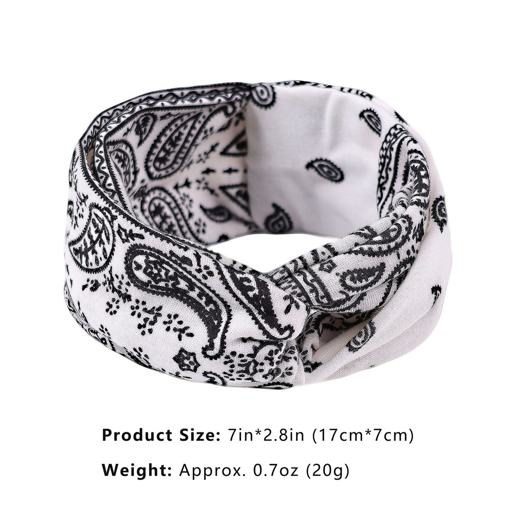 Anna-Kaci Women's Fashion Paisley Headbands Boho Style Moisture-Wicking Quick-Dry Elastic Sweat Hairband