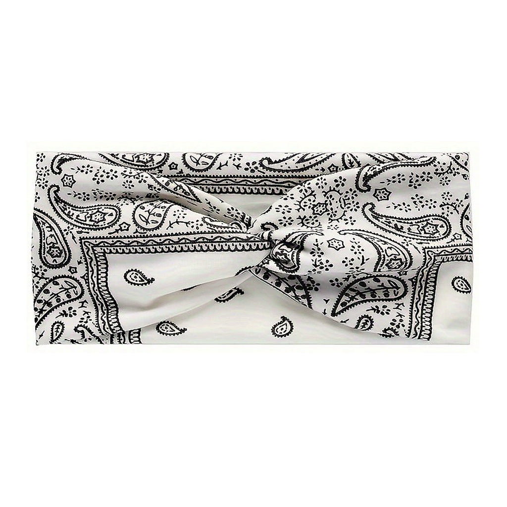 Anna-Kaci Women's Fashion Paisley Headbands Boho Style Moisture-Wicking Quick-Dry Elastic Sweat Hairband