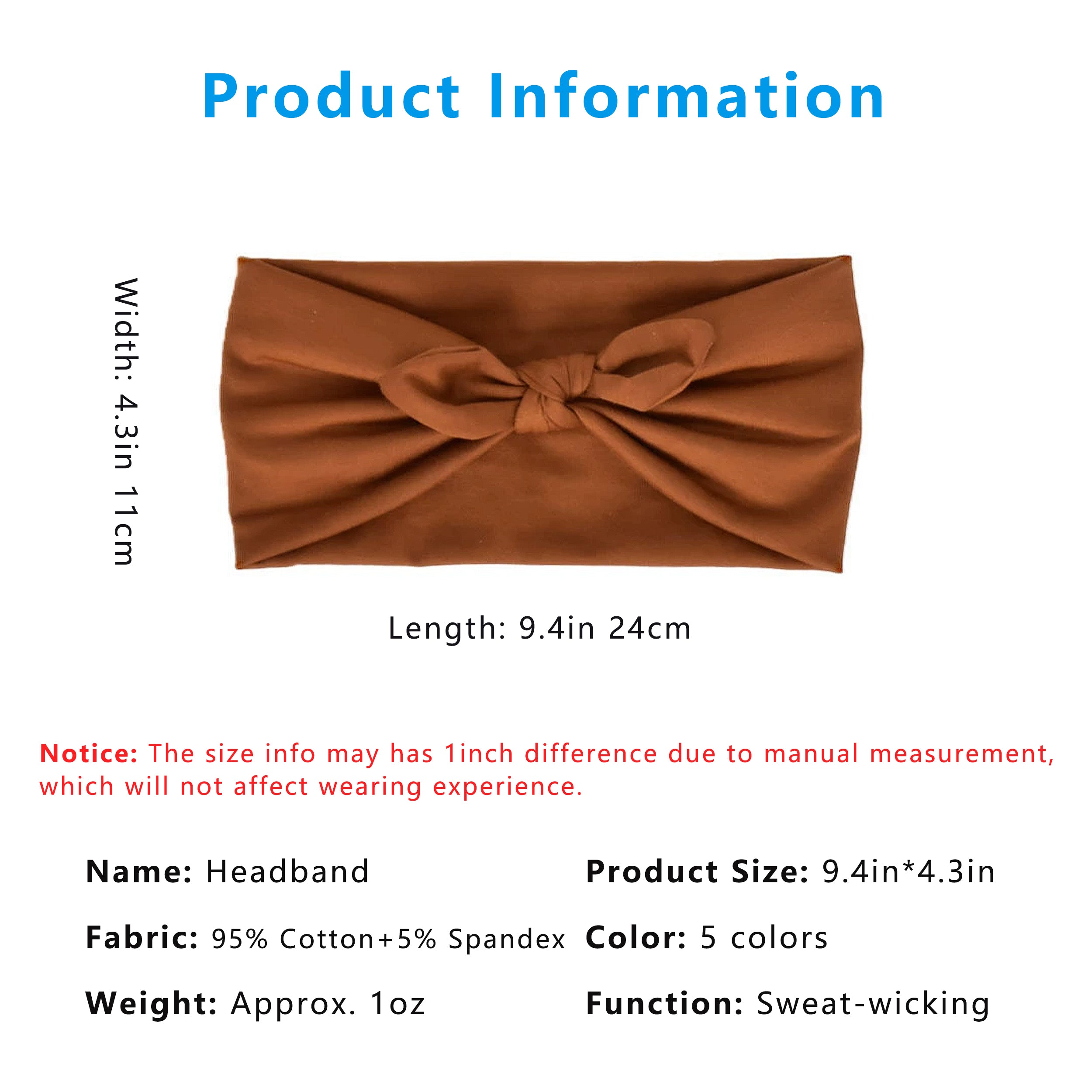 Anna-Kaci Women's Fashion Bow Headbands Solid Color Moisture-Wicking Quick-Dry Elastic Sweat Hairbands