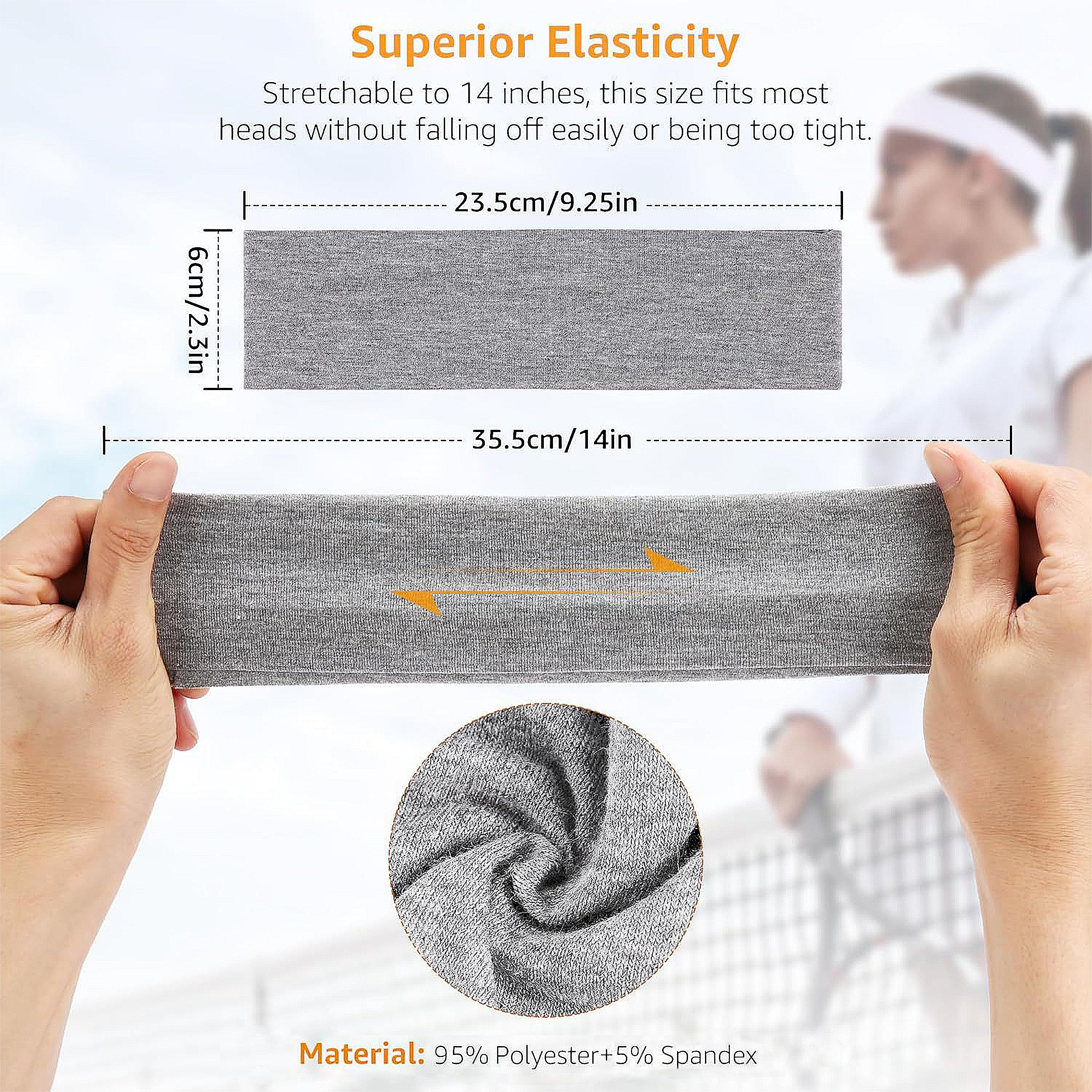 Anna-Kaci Sports Headbands, Solid Color, Moisture-Wicking Quick-Dry for Sports Yoga Workouts Running Unisex