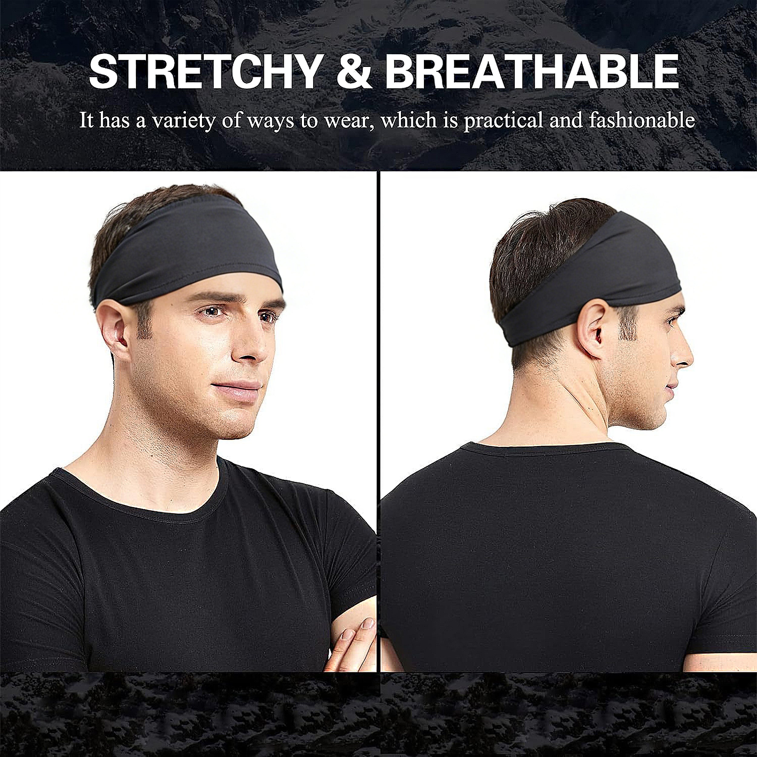 Anna-Kaci Smooth Soft Headbands, Moisture-Wicking Quick-Dry Comfy Sports Hairbands for Women and Men
