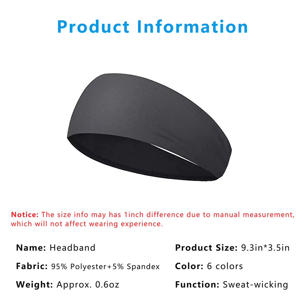 Anna-Kaci Smooth Soft Headbands, Moisture-Wicking Quick-Dry Comfy Sports Hairbands for Women and Men