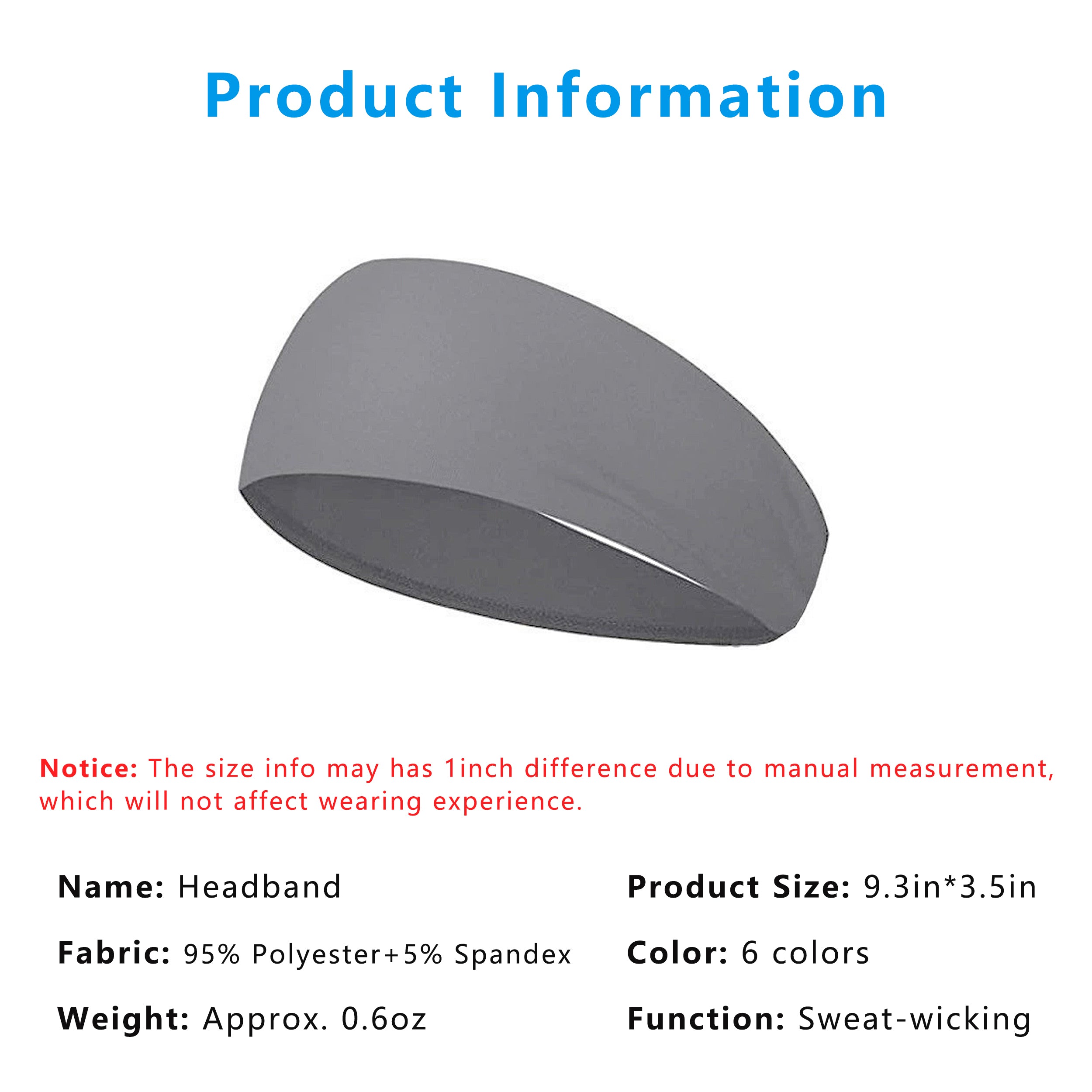 Anna-Kaci Smooth Soft Headbands, Moisture-Wicking Quick-Dry Comfy Sports Hairbands for Women and Men