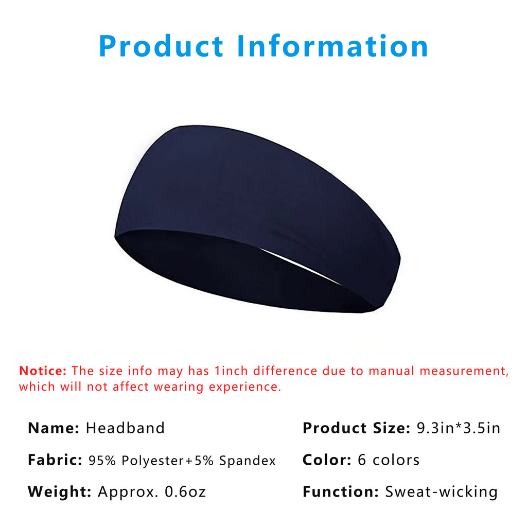 Anna-Kaci Smooth Soft Headbands, Moisture-Wicking Quick-Dry Comfy Sports Hairbands for Women and Men
