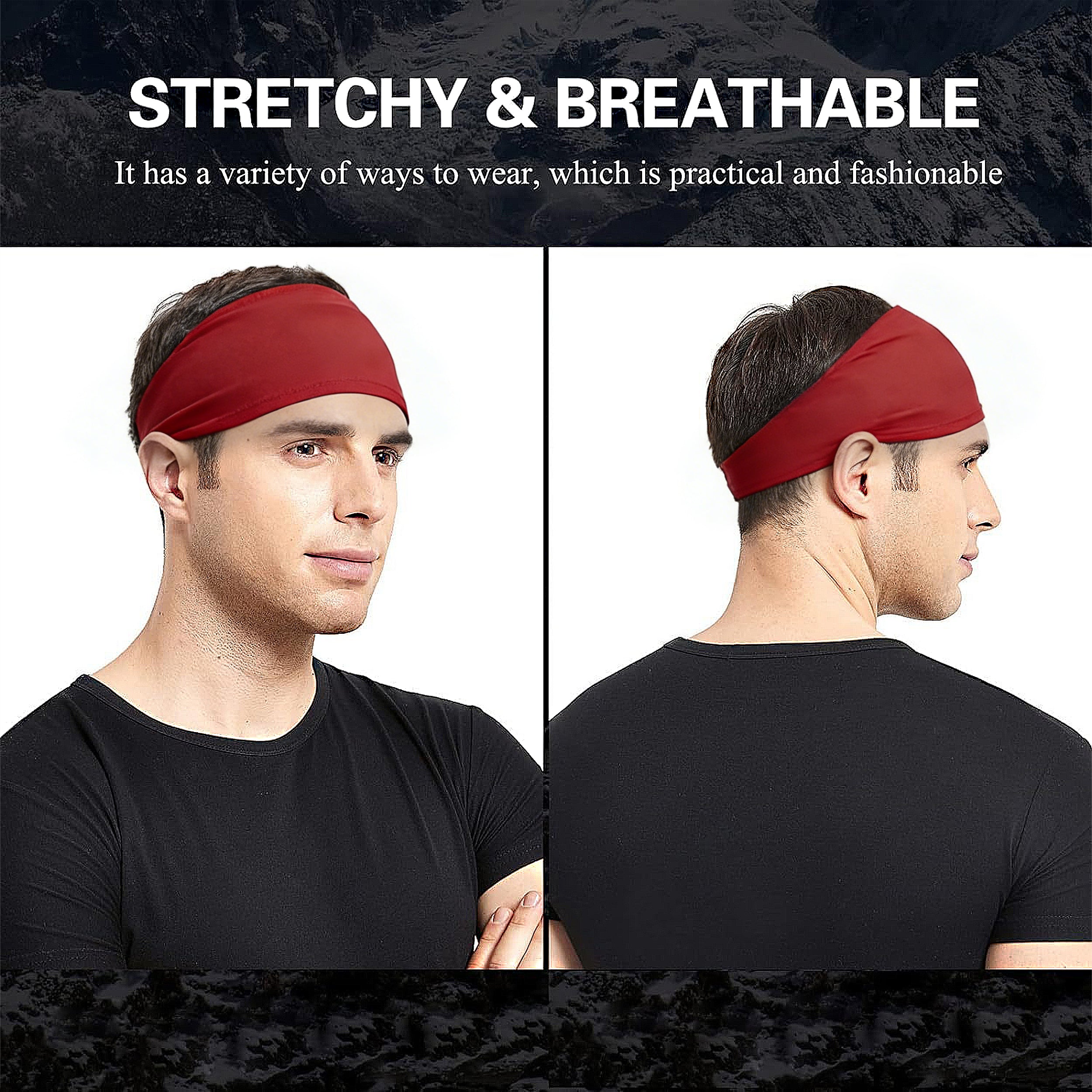 Anna-Kaci Smooth Soft Headbands, Moisture-Wicking Quick-Dry Comfy Sports Hairbands for Women and Men