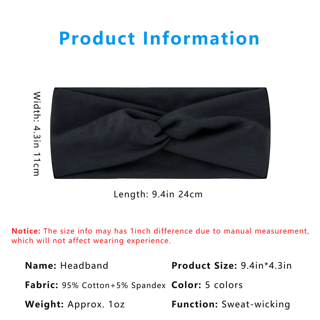 Anna-Kaci Women's Fashion Headbands, Knoted Design, Soft Comfy Moisture-Wicking Sports Hairbands