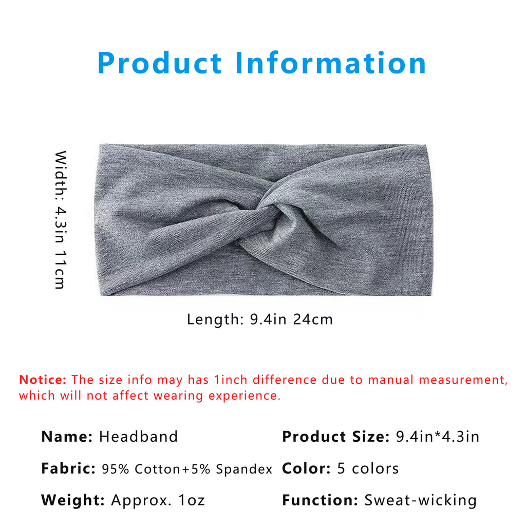 Anna-Kaci Women's Fashion Headbands, Knoted Design, Soft Comfy Moisture-Wicking Sports Hairbands