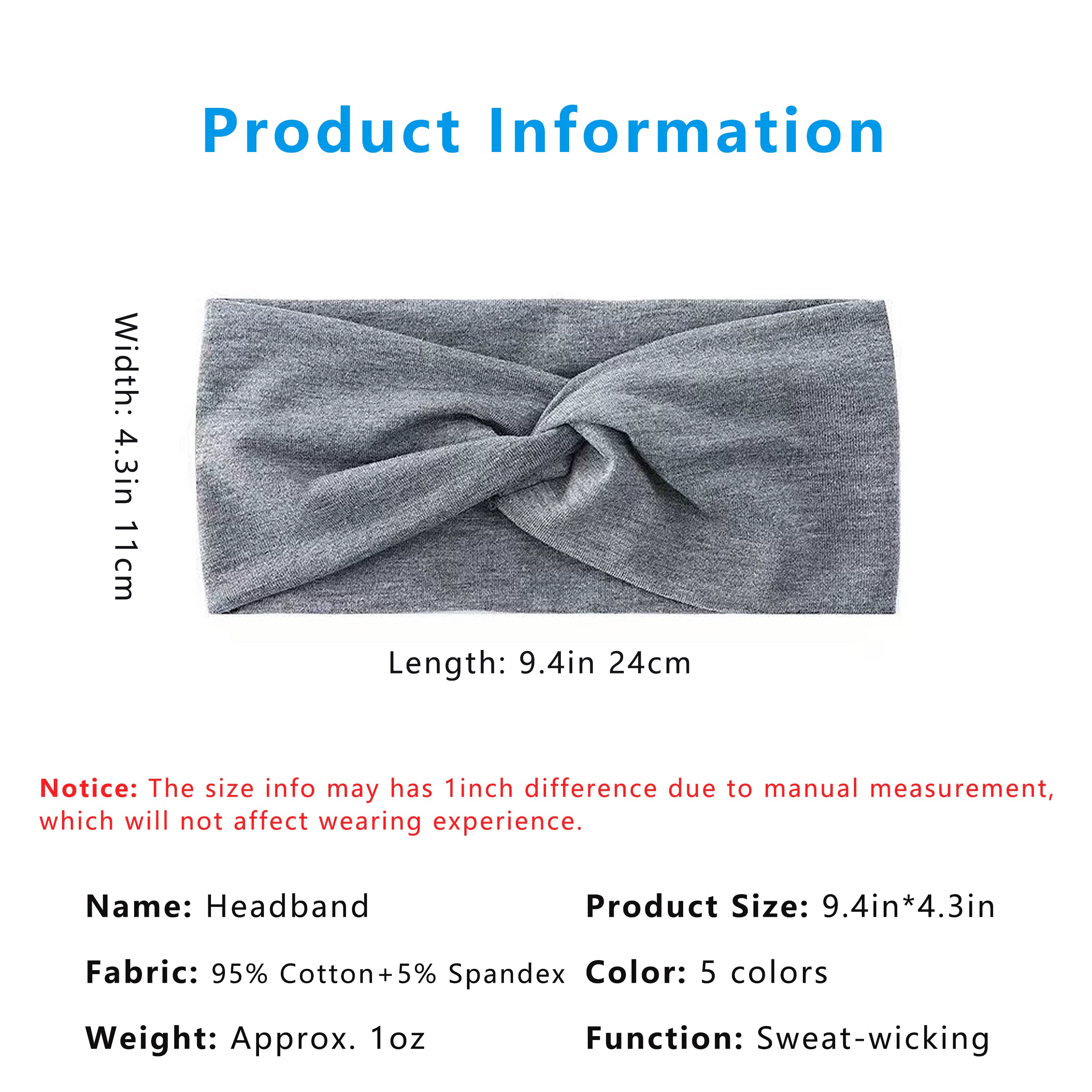 Anna-Kaci Women's Fashion Headbands, Knoted Design, Soft Comfy Moisture-Wicking Sports Hairbands