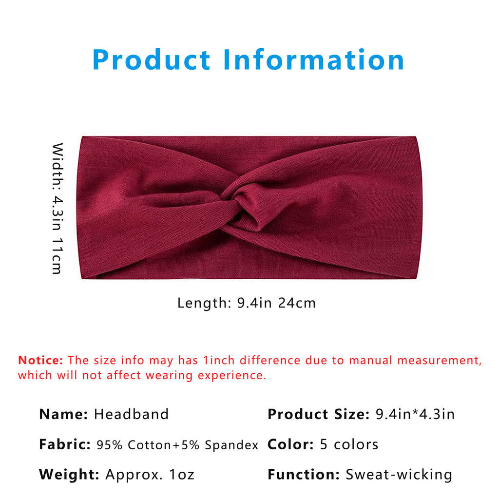 Anna-Kaci Women's Fashion Headbands, Knoted Design, Soft Comfy Moisture-Wicking Sports Hairbands