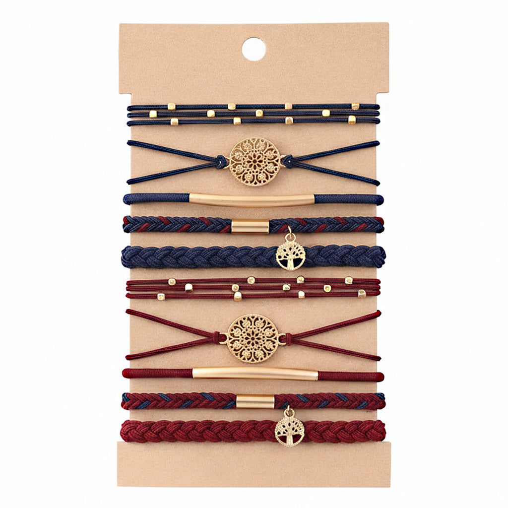 Anna-Kaci 10PCs Hair Ties Bracelet for Women 5 Styles Soft Braided Boho Hair Bands Elastic Hair Accessories