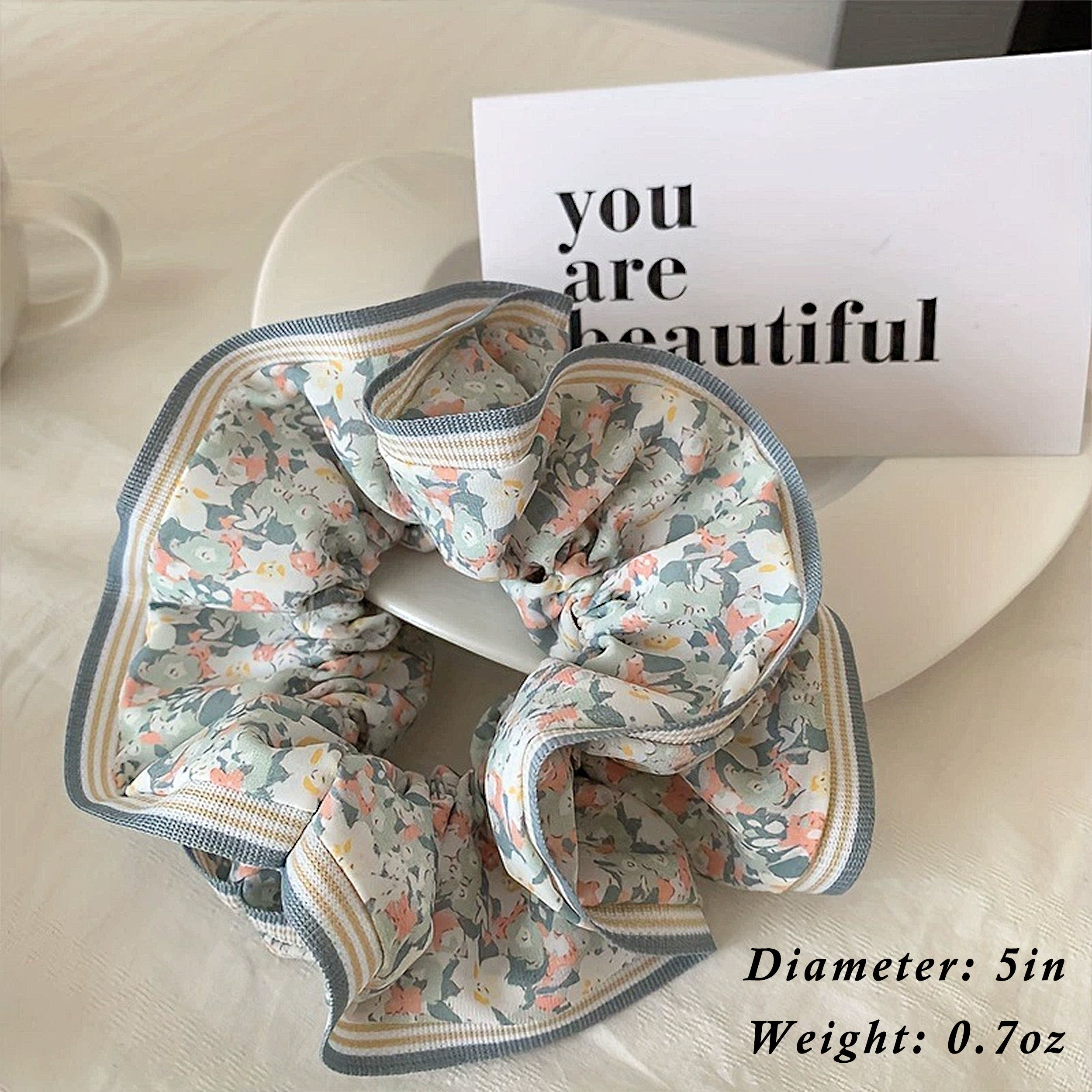 Anna-Kaci Retro Boho Oil Painting Hair Bands Ties Large Floral Scrunchies Elastic Hair Accessories for Women