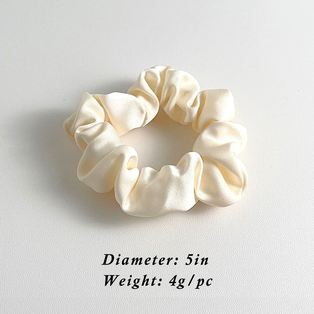 Anna-Kaci 5PCs Classic Solid Color Hair Scrunchies Ties Hair Band Accessories for Women and Girls