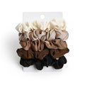 Anna-Kaci 5PCs Classic Solid Color Hair Scrunchies Ties Hair Band Accessories for Women and Girls
