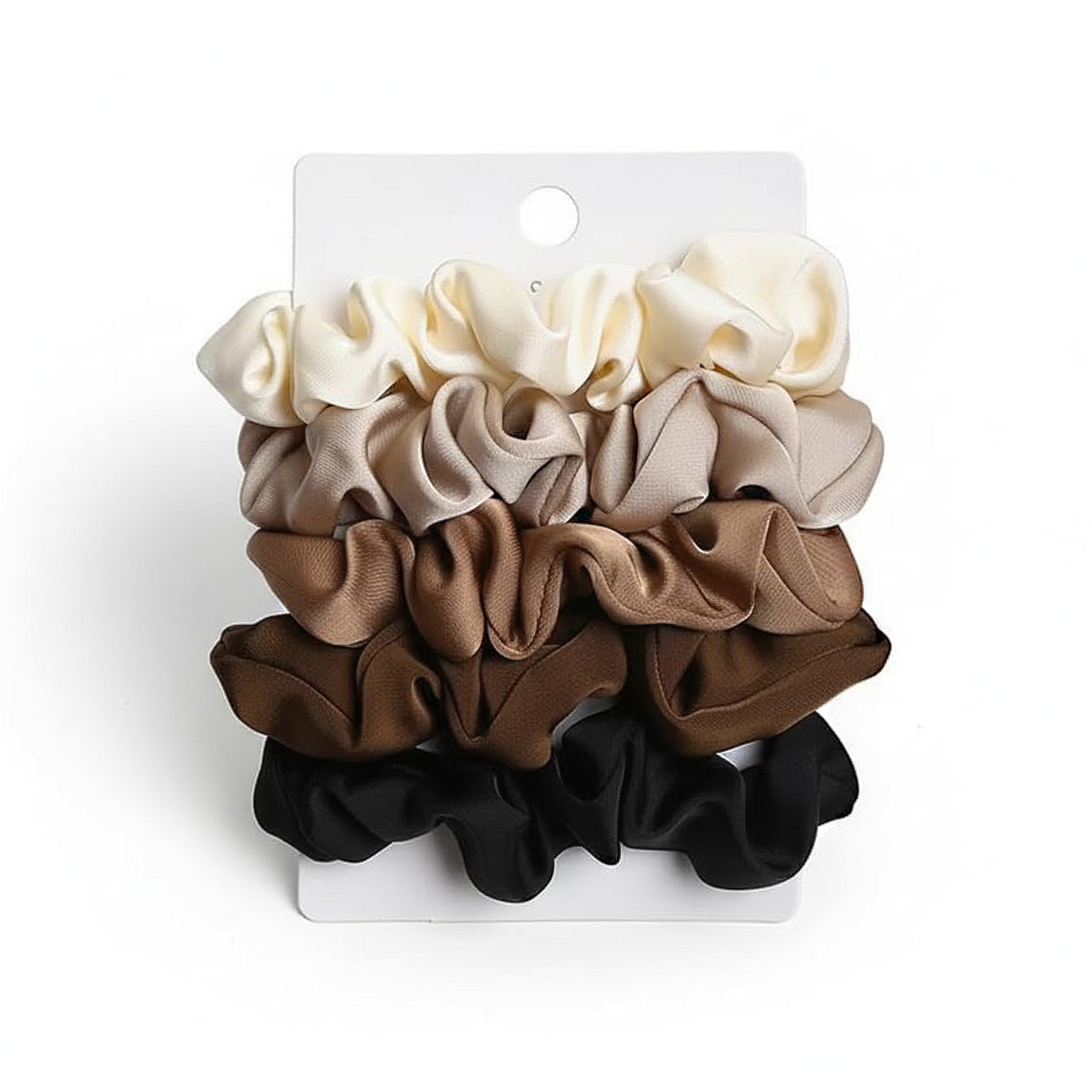 Anna-Kaci 5PCs Classic Solid Color Hair Scrunchies Ties Hair Band Accessories for Women and Girls