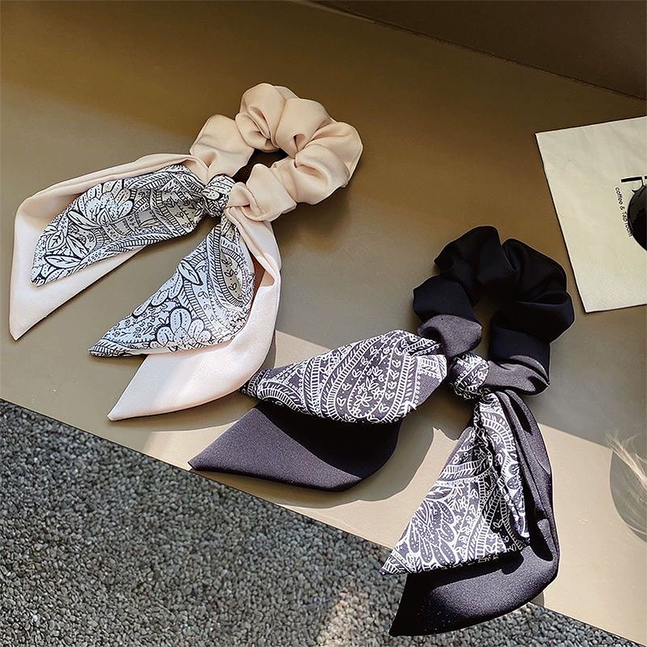 Anna-Kaci Fashion Elastic Hair Ties with Bows, Hair Scrunchies with Knotted Bow Ribbon for Women